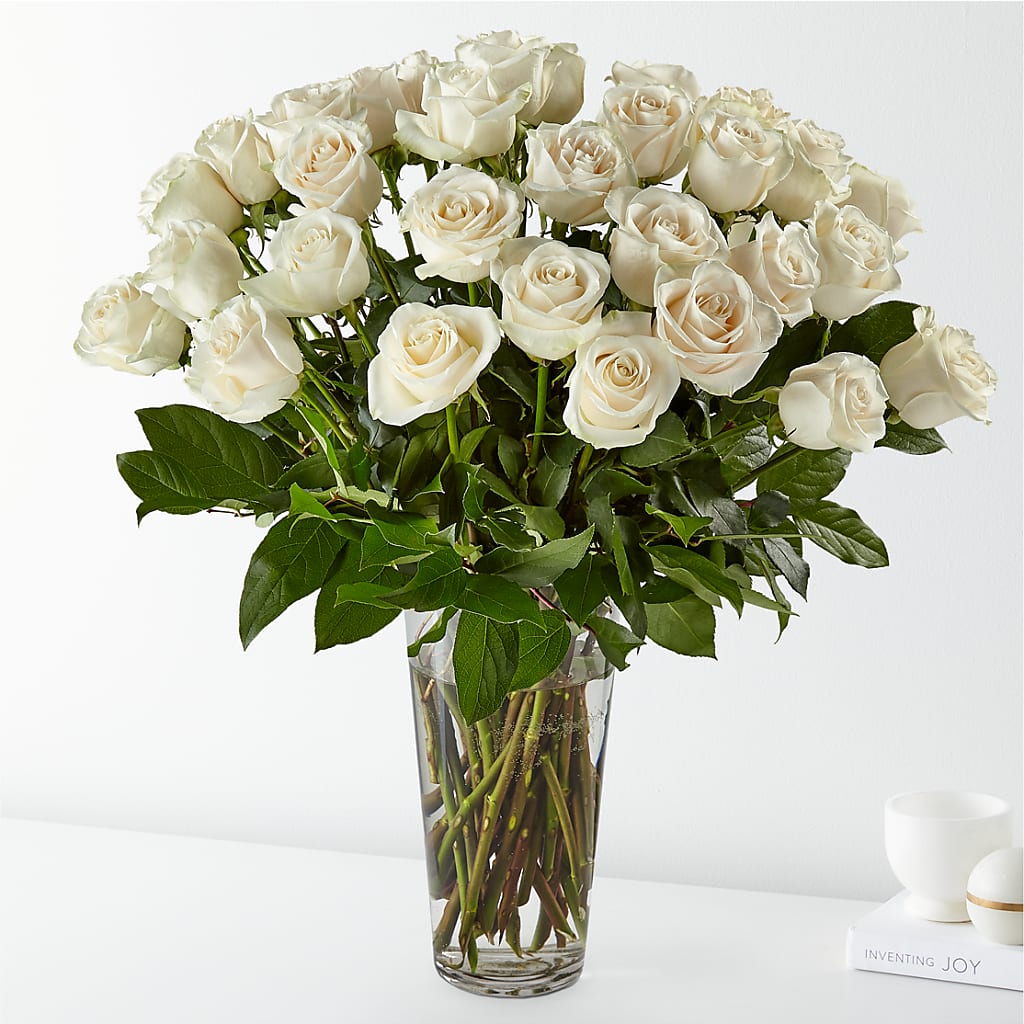 Long Stem White Rose Bouquet – Fantasy Decorations And Flower Shop, Hawthorne CA
