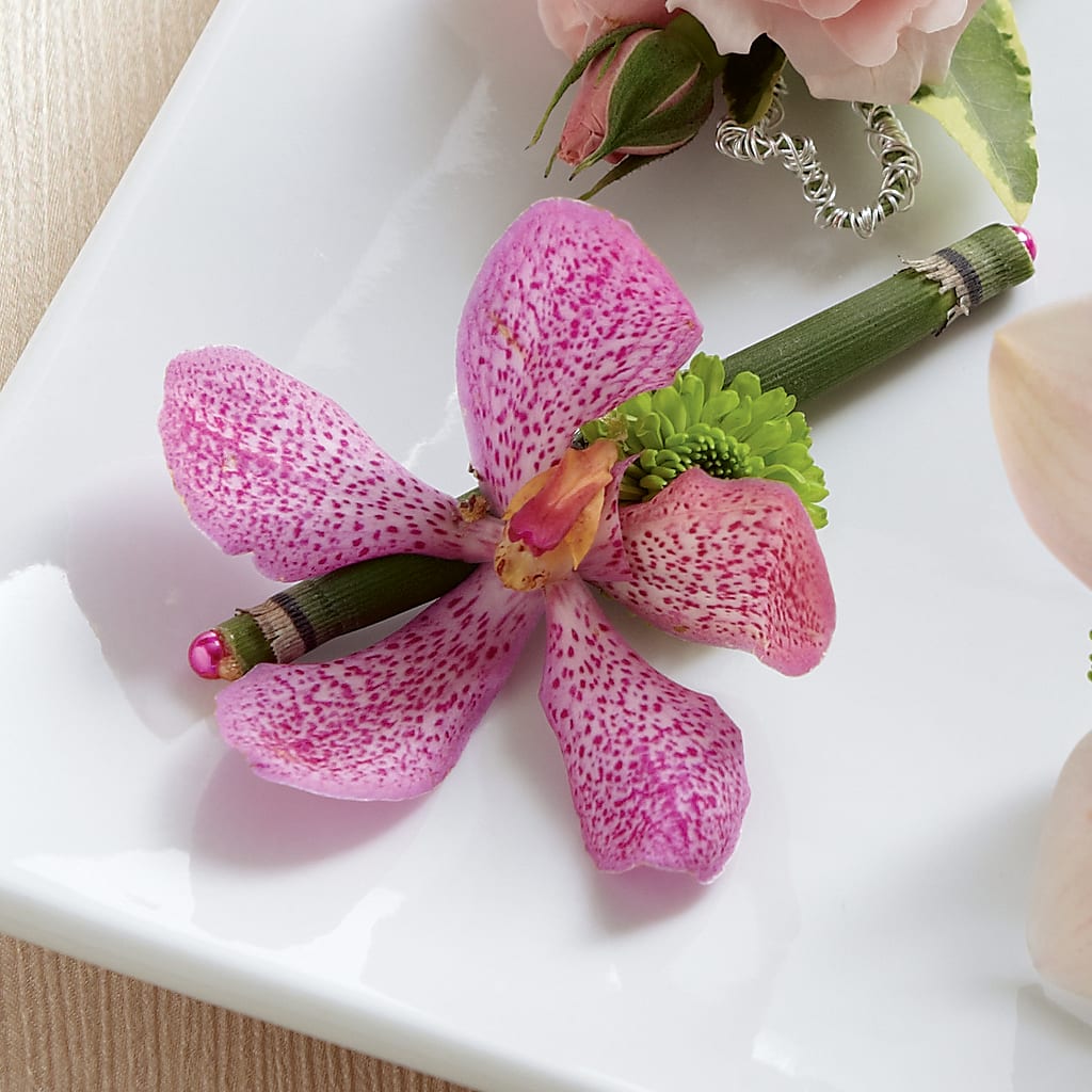 Pink Mokara Boutonniere – Fantasy Decorations And Flower Shop, Hawthorne CA