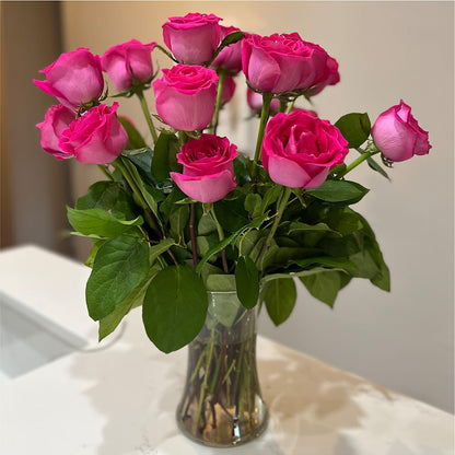 Long Stem Pink Rose Bouquet –  Fantasy Decorations And Flower Shop, Hawthorne CA
