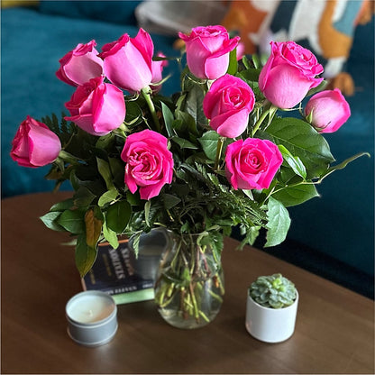 Long Stem Pink Rose Bouquet –  Fantasy Decorations And Flower Shop, Hawthorne CA