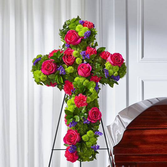 Tribute Rose Floral Cross –  Fantasy Decorations And Flower Shop, Hawthorne CA