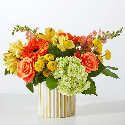 Autumn Sunshine Bouquet with Ivory Vase –  Fantasy Decorations And Flower Shop, Hawthorne CA