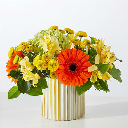Autumn Sunshine Bouquet with Ivory Vase –  Fantasy Decorations And Flower Shop, Hawthorne CA