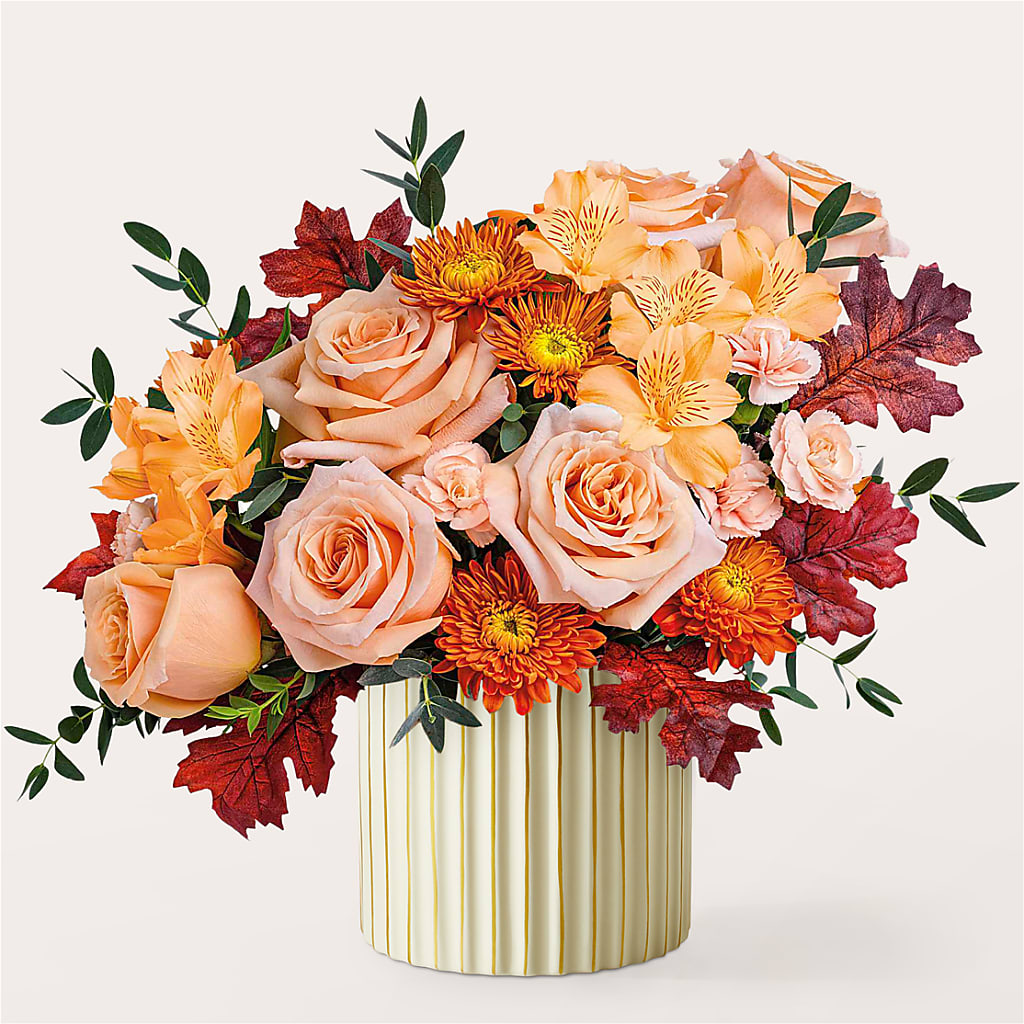Spiced Latte Bouquet with Ivory Vase –  Fantasy Decorations And Flower Shop, Hawthorne CA