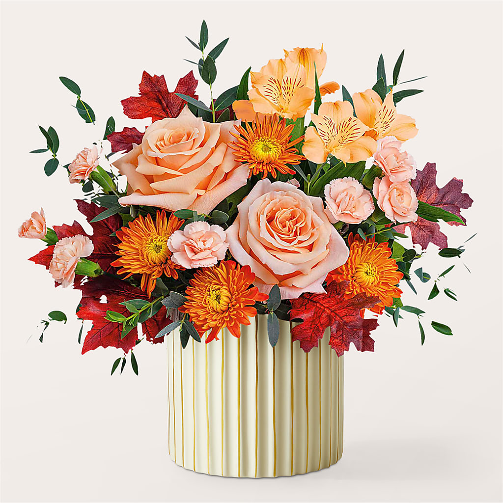 Spiced Latte Bouquet with Ivory Vase –  Fantasy Decorations And Flower Shop, Hawthorne CA