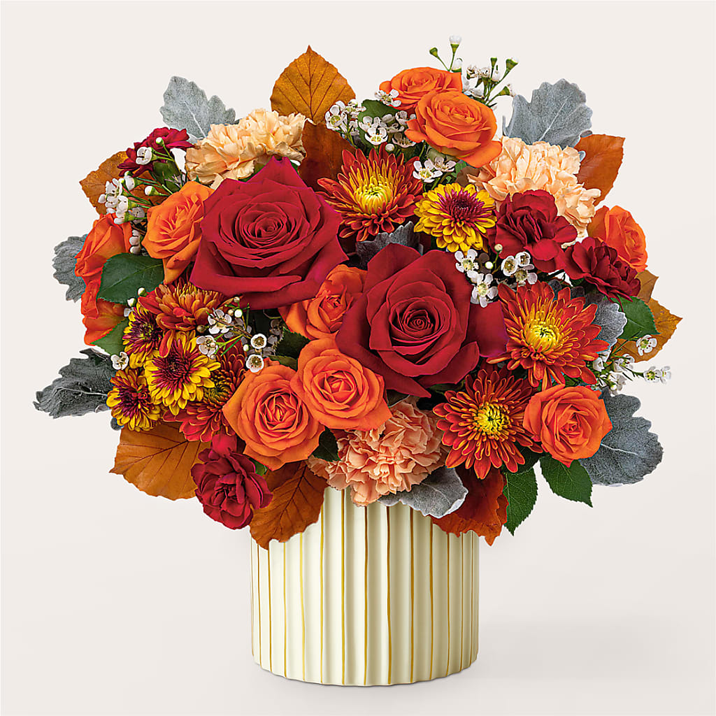 Merlot Bouquet with Ivory Vase –  Fantasy Decorations And Flower Shop, Hawthorne CA