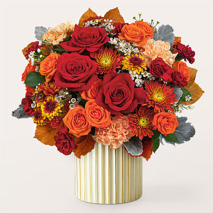 Merlot Bouquet with Ivory Vase –  Fantasy Decorations And Flower Shop, Hawthorne CA