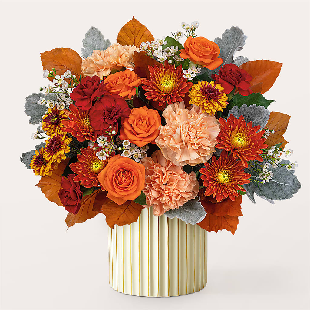 Merlot Bouquet with Ivory Vase –  Fantasy Decorations And Flower Shop, Hawthorne CA