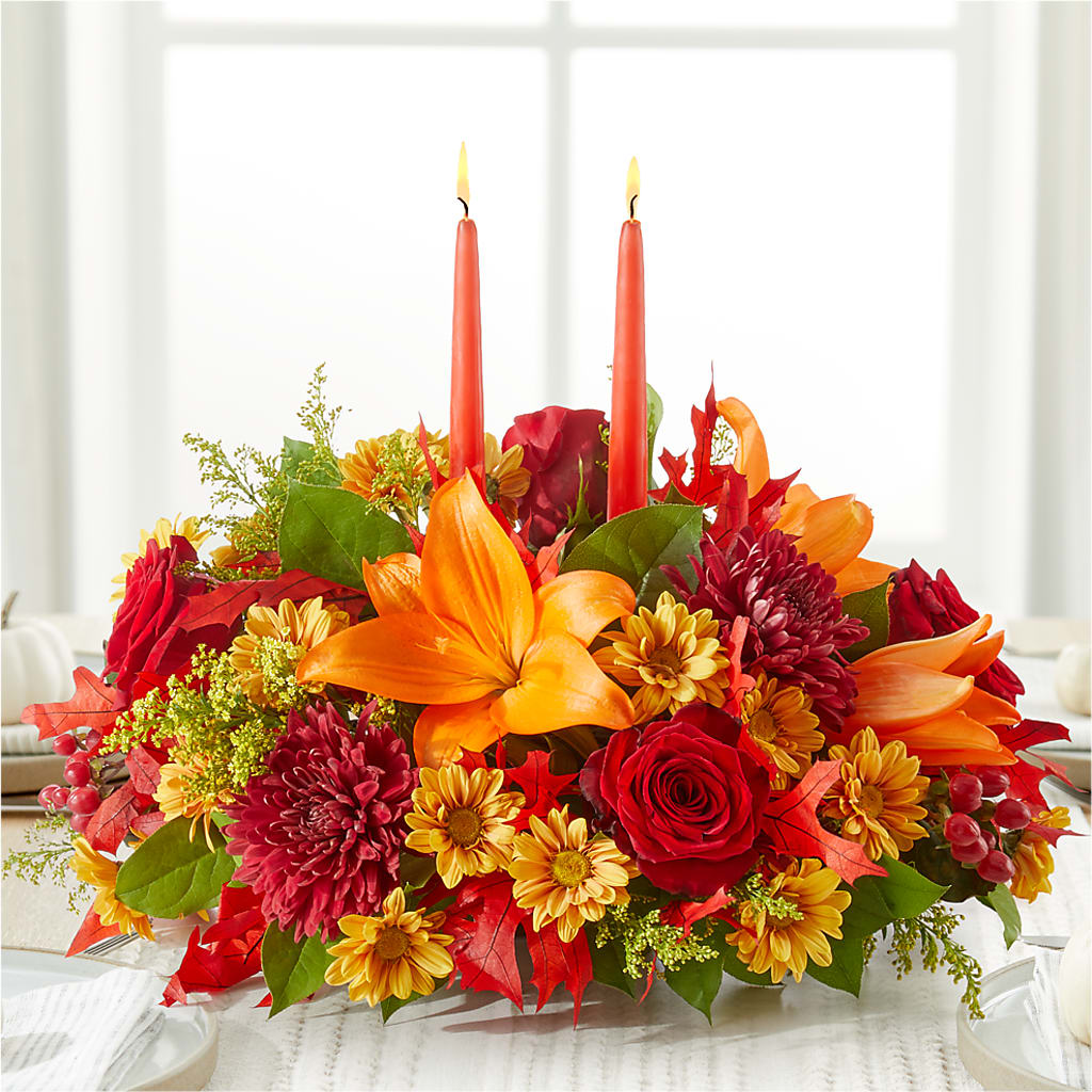Autumn's Embrace Centerpiece –  Fantasy Decorations And Flower Shop, Hawthorne CA
