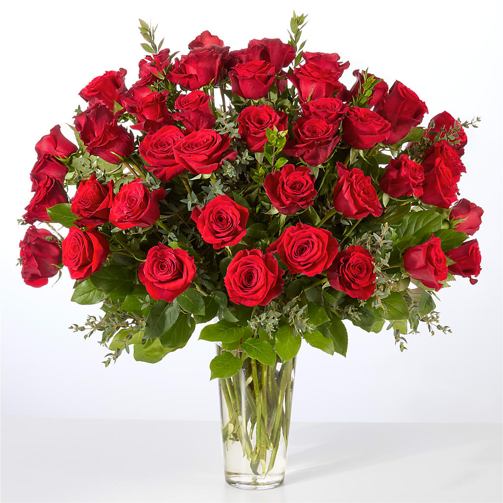 Forever Yours Fifty Stem Red Rose Bouquet –  Fantasy Decorations And Flower Shop, Hawthorne CA